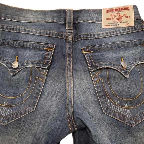 True Religion Men's Blue Distressed Jeans - Picture 13 of 13